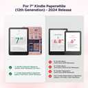 SESENSE Detachable Magnetic Case for 7'' Kindle Paperwhite 12th Gen 2024 and Kindle Colorsoft Signature Edition, Slim PU Shell Cover Case with Auto Wake/Sleep (Book Shop)