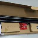 TONIAL Bay Window Curtain Rods, 36 to 72 Inch Center Rod for Windows, 20 to 36 Inch Side Rods for Window 3/4 Inch Decoratice Drapery Rods with Small Cap End, Black