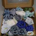 Artificial Flowers Combo Box Blue Dusty Blue Artificial Flowers for DIY Tables Centerpieces Baby Shower Bridal Shower Wedding Bouquet Arrangements Decor