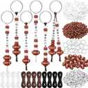Landical 564 Pcs Football Keychain Making Kit DIY Football Bead Key Chain Craft Adjustable Sport Letter Bead Charm Sport Theme Party Favor Gift Backpack Accessories Holiday Decoration(Dark Color)