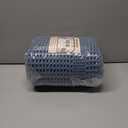 AMOAMI Waffle Bath-Mat, Absorbent Bath Mats for Bathroom Non Slip, Machine Washable Bathroom Rugs with Tassels Ultra Soft Boho Bath Rugs for Floor 2'x6'(24"x72") Blue