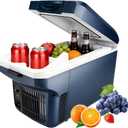 Iceblue Electric Cooler with Type-C, 8 Liter /11 Cans Mini Fridge with Belt, 9V Type-C Thermoelectric Dual-use Car Refrigerator, Car Fridge for Car, Dorm, Travel, Picnic, Gift - Blue