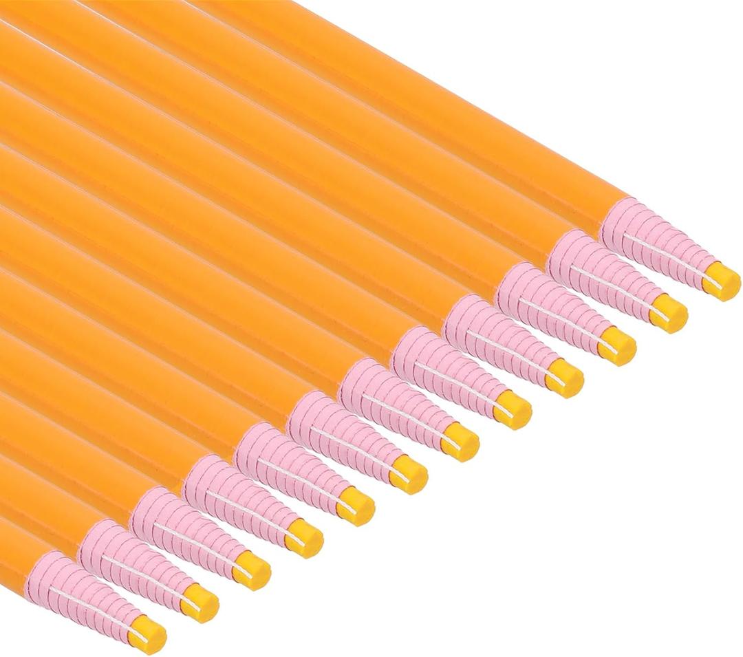PATIKIL Peel-Off China Markers, 12 Pack Grease Wax Pencils Wood for Glass Garments Drawing Film Paper Vinyl Metal, Yellow