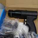 Clatoon Pneumatic Rivet Nut Gun with 10-24 & 1/4 & 5/16 & 3/8 Self-Locking Head, Adjustable Speed Air Rivet Gun, Air Rivet Nut Tool Kit with 4 Size Quick-Change, 6pcs Mandrels Included with Each Size