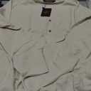 SKAVIJ Mens Handloom Cotton Kurta Long Sleeve Henley Shirt Crewneck Casual T-Shirts (Off White, Large)