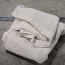 Handwoven Wool Cotton Blend Area Rug 8x10', Textured Popcorn Braided Ivory Rug, Soft Thick Farmhouse Contemporary Living Room Carpet, Neutral Modern Decorative Floor Rug