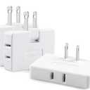 3 Pack AC Flat Wall Outlet Extender Flat Plug Adapter Outlet, Fold-Able 3 Way Wall Adapter Mani Plug for Home and Travel (White)
