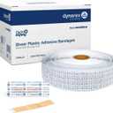 Dynarex Sheer Plastic Adhesive Bandages Water-Resistant and Sterile Non-Stick Pad First Aid Covers Minor Cuts Scratches - 3/8" x 1 1/2" Junior, 1 Roll of 5000