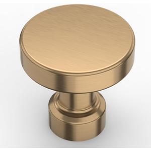 Amerdeco 10 Pack Champagne Bronze Kitchen Cabinet Knobs and Pulls - Single Hole Round Gold Drawer Knobs for Bathroom Cabinets K0012