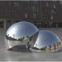 7pcs Half Gazing Globe Mirror Ball,Silver 304 Stainless Steel Hollow Polished Reflective Smooth Garden Sphere,Colorful and Shiny Addition to Any Garden or Home