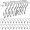 48pcs Laundry Hooks Clip Plastic Clothes Hangers Pins Super Strong Hanger Clips for Bathroom Travel Portable Durable Clothespins White