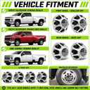 4Pcs Chrome Plated ABS 17" Dually Wheel Center Caps Compatible with 2007–2010 Chevy Silverado 3500HD / GMC Sierra 3500HD (2 Front & 2 Rear)