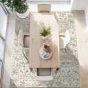 8x10 Large Beige Area Rug, Machine Washable Non Slip Low Pile Carpet for Spacious Room (8x10, Beige)