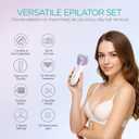 VOYOR Epilator for Women, Cordless Epilators Hair Removal for Women, 3 in 1 Hair Removal Device for Leg Arm Face with 30 Tweezers, Rechargeable Wet & Dry Electric Lady Shaver & Trimmer BM300 (Purple)