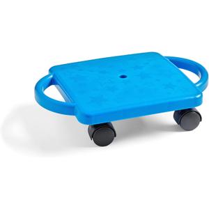 hand2mind Blue Indoor Scooter Board with Handles, Sit Down Floor Scooter, Gym Activities for Kids, Indoor Sport Recess Games, Physical Education Equipment, Gross Motor Toys