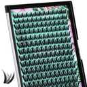 Lash Clusters Manga 168Pcs Eyelash Cluster Wet Look Ultra-Thin Invisible Lash Band Eyelashes Extensions Spiky Anime Wide Span Lashes(Kitten,C-Mix10-18mm)