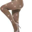 CharnmRose 120D Opaque Women's Sparkly Tights for Women Soft High Waist Stockings