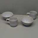 Elanze Designs Reactive Glaze Stone Ceramic Bowls and Mugs, 4 Pieces