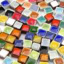 Ceramic Tile 3/16 inch 5mm Mosaic Tiles for Arts and Crafts 1000 Pieces, 20 Colors x 50 Pcs, MXAL