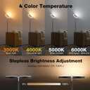 SIBRILLE LED Floor Lamp - Rotatable Standing Lamp with Touch & Remote Control, 3000-6000K, 22W Modern Floor Reading Light, Dimmable Corner Uplighter for Living Room Bedroom Office, Black
