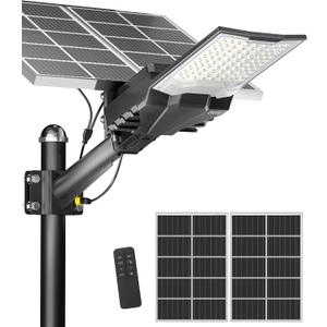 Ofuray OL-18000W Solar Street Lights Outdoor,60,000Mah High Power Solar Security Flood Lights Parking Lot Lights Commercial Dusk to Dawn,IP67 6500k Led with Remote for Street,Court,Barn