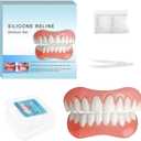 Silicone Dentures - Moldable False Teeth - Men and Veneers Teeth for Women, Convenient and Quick, Suitable for Daily, Party - 6PCS - F