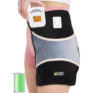 CAMECO 2-in-1 Cordless Hip Heating Pad with Massage for Sciatica Pain Relief, 5000mAh Battery & 104-140 Heated Hip Brace for Women Men Arthritis, Rechargeable Hip Massager Heat Pad for Home Office