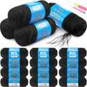 16 Roll Natural Black Brazilian Wool Hair Acrylic Yarn for African Crochet Braiding Hair Senegalese Twisting Knitting Hair Braids Jumbo Braids Faux Locs Spiral Braids