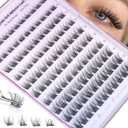 ALICE Self Adhesive Lashes Natural Look Self Adhesive Lash Clusters Wispy Reusable Press on Lashes Pre-Glue 8-14mm 120pcs C-Curly No Glue Needed Eyelashes