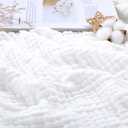 Yoofoss Muslin Blanket 100% Organic Cotton Large Twin Size 60" x 80" for Bed Couch Summer Gauze Blanket for Adults Lightweight and Breathable White