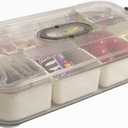 Divided Serving Tray With Lid, Veggie tray with lid for fridge, 8 Compartment Snackle Box Container, Snack tray,Food Storage Organizers for Vegetables, Fruit, Nuts, Candy, Spices
