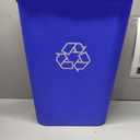 Amazon Basics Rectangular Commercial Office Wastebasket, Easy to Clean, Lightweight, 10 Gallon, Blue, Recycle Logo