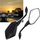 2PCS Motorcycle Mirrors with 8mm&10mm Bolt,HD Motorcycle Mirrors for Handlebars,360-degree Adjustable Motorcycle Wide Angle Rear View Mirror Car Accessories for Scooter,ATV,Dirt Bike(Black)