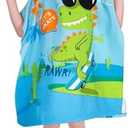 Hooded Kids Beach Towels - Toddler Bath Towel Girls Boys Swim Cover-ups for Ages 1 to 6 Kids Pool Towels Quick Dry Lightweight Soft Microfiber Poncho Towel 24x23(Skating Dino)