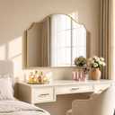 31"x47" Gold Arched Wall Mirror, Decorative Mirror