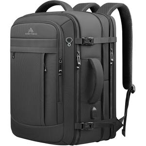 Travel Backpack, 50L Expandable Extra Large Laptop Backpack, Carry On Backpack Airline Approved Water Resistant Business Suitcase Daypack Bag Fits 17 Inch Laptops, Travel Gifts for Men Women, Black