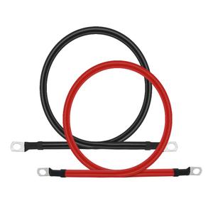 3FT 2 AWG Battery Cables 2 Gauge Pure Copper Battery Inverter Cables with 5/16 in Lugs Both Ends battery parallel cables Wire Set for Automotive Solar Power Inverter Marine Boat RV Car Motorcycle