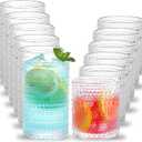 Hobnail Drinking Glasses Set of 12, Vintage Drinking Glasses,12 oz Highball Glasses & 10 oz Cocktail Glasses Set, Durable Glass Cups with Smooth Interior - Dishwasher-Safe ,Home, Parties & Daily Use