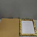 Cuspin 8x10 Picture Frame Vintage Gold Frames, Elegant Photo Frame with Glass Front, Palm Leaves Textured Hand-Crafted Resin Frame for Wall and Tabletop Display Home Decor (Feather Petal Gold)