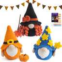 POP COCHE Halloween Crochet Kit for Beginners, Crochet Starter Kits for Adults, Amigurumi Craft Knitting Crochet Animal Kit with Step-by-Step Video Tutorials, 3 Halloween Gnomes (40%+ Yarn)