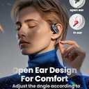 Open Ear Earbuds Bluetooth Headphones Wireless - 80Hrs Playtime Wireless Earbuds with IPX7 Waterproof Touch Control Earphones Sport with 18.2mm Drivers Stereo Sound Bluetooth 6.0 for Running Fitness (Light Black)