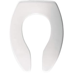 Bemis 3155SSC000 Plastic Open Front Less Cover Elongated Toilet Seat with Self Sustaining Check Hinge, White