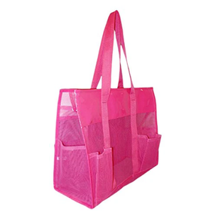 FF05 Large Mesh Beach Tote Bags, Pink, 3 Pack