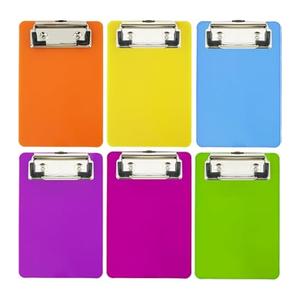 Juvealoe 6 x 9 Small Clipboard Set of 6, A5 Colored Plastic Clip Boards