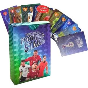 2025 Playing Soccer Cards | 55 Unique Cards for Soccer Players | Unforgettable Moments for The Whole Family for Friends Siblings and Soccer Fans | Printed on Premium Paper – Multicolors - Not Orignal 2 PACK