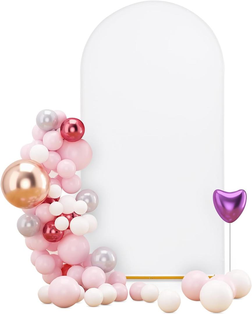 7.2FT Arch Backdrop Cover, White Wedding Arch Cover, Spandex Material, For Wedding, Baby Shower, Birthday Party & More
