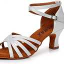 MSMAX Women's Practice Ballroom Dancing Shoes Indoor Performance Latin Dance Shoes for Woman, 9 narrow