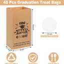 Luckyhern 48 Pcs 2026 Graduation Candy Cookie Treat Bags Kraft Paper Grad Gift Bags Bulk for 2026 Class Graduation Favor Cookie Gift Bags for Snack Candy Cookie Party Supplies