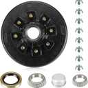 12" x 2" Trailer Brake Drum Kit 8 on 6.5" Bolt Circle, 8-Lug with 9/16 Stud for 7K 7,000lbs Load Trailer Axle