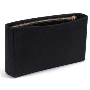 HyFanStr Small Purse Organizer with Zipper, Felt Insert Bag Organizer Handbag Tote Liner Pouch for Women